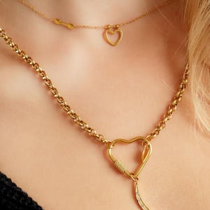 Stainless steel necklace heart closure h5 Picture4